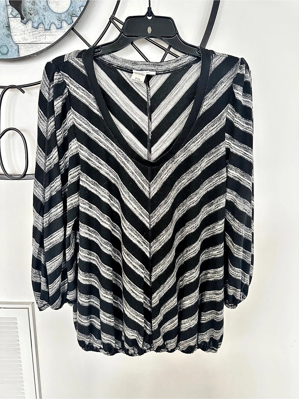 Sophie Max Women's Geometric Tunic Black & White Size XL